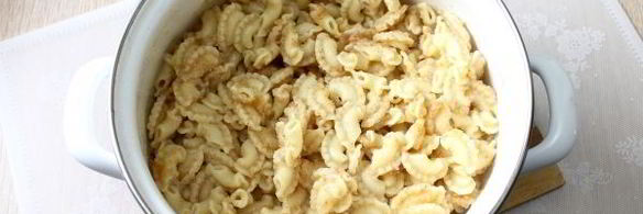 макароны с сыром и хрустящей крошкой