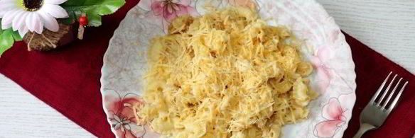 макароны с сыром и хрустящей крошкой