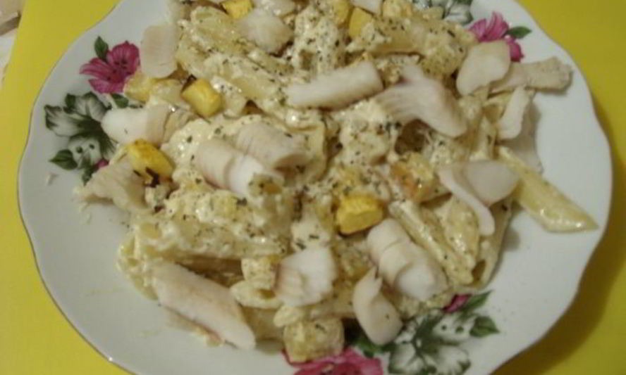 Рецепт макарон с тыквой и треской