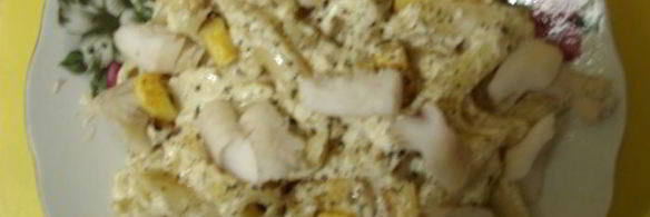 макароны с тыквой и треской