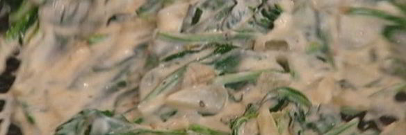 макароны со сливочным сыром и шпинатом