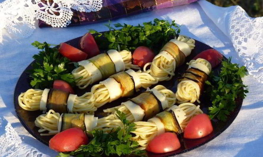 Рецепт моточков-гриля из спагетти