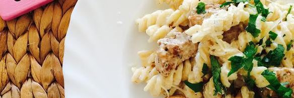 паста альфредо с курицей