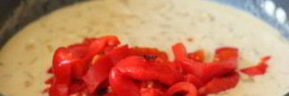 паста альфредо с запеченным перцем