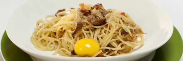 паста карбонара с грибами