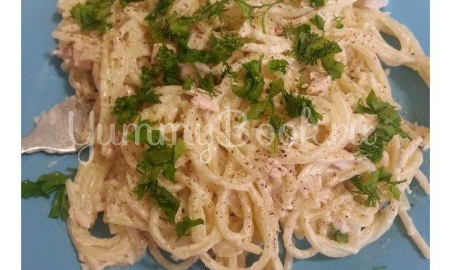 Рецепт пасты с копченой грудкой и плавленым сыром