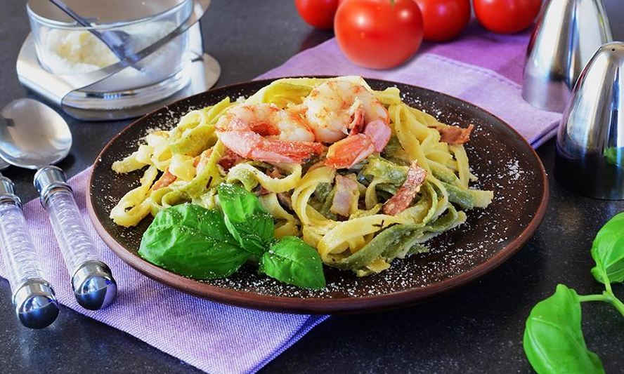 Рецепт пасты с королевскими креветками в сливочном соусе