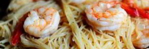 паста с креветками и вином