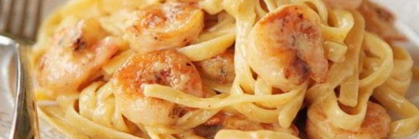 Паста с креветками в сливочном соусе