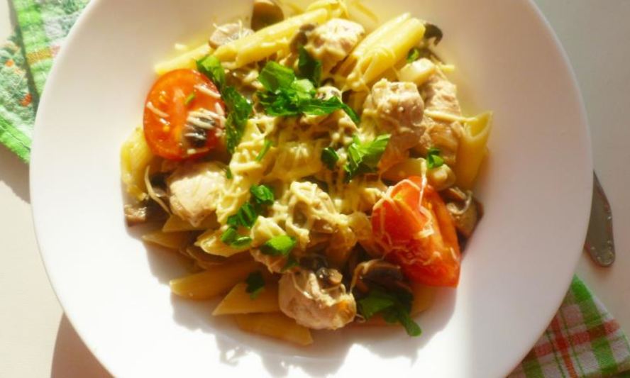 Рецепт пасты с курицей и грибами