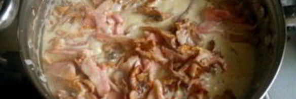 паста с лисичками и беконом