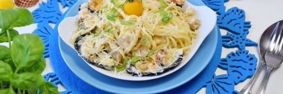 паста с морепродуктами в сливочном соусе