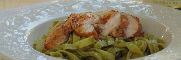 паста с песто и курицей романтик в большом городе