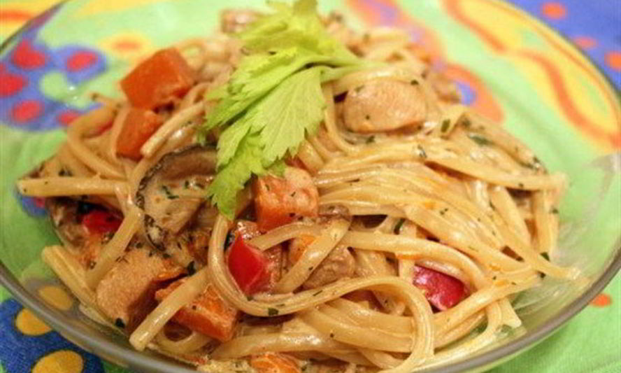 Рецепт пасты с помидорами и курицей