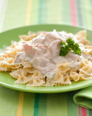 Паста с сырно-рыбным соусом