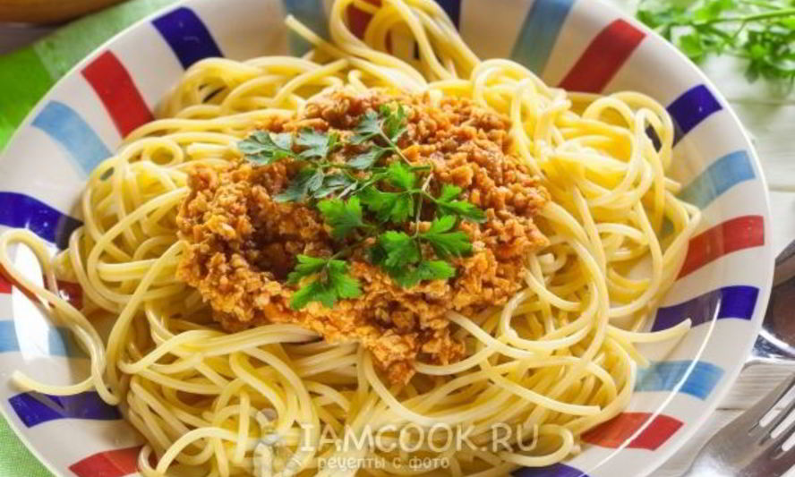 Рецепт постных спагетти болоньезе