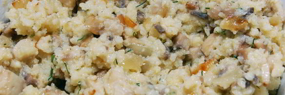 ракушки, фаршированные пшенной кашей и грибами