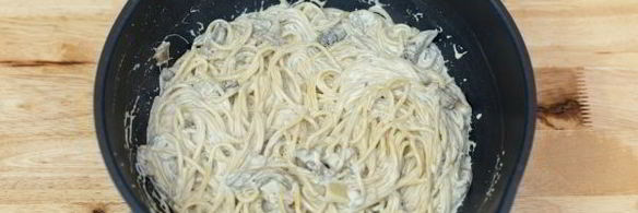 спагетти с белыми грибами