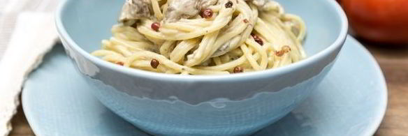 спагетти с белыми грибами