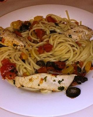 Спагетти с филе индейки