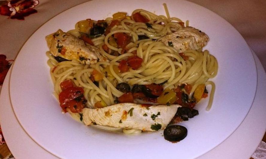 Рецепт спагетти с филе индейки