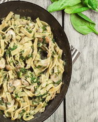 Спагетти с грибами в сливочном соусе