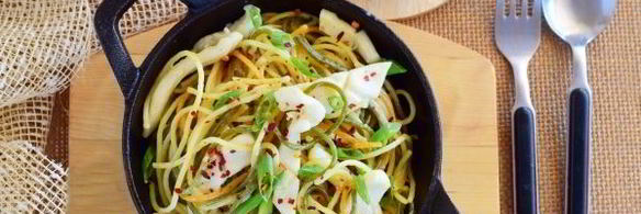 спагетти с кальмарами в сливочном соусе