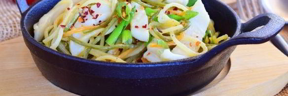 спагетти с кальмарами в сливочном соусе