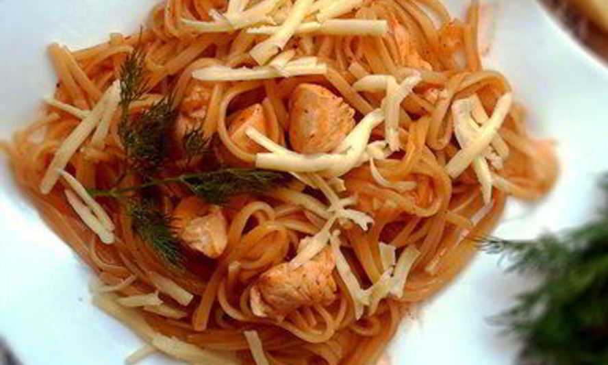 Рецепт спагетти с курицей