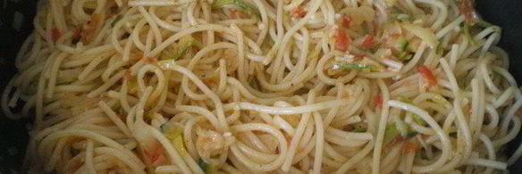 спагетти с овощами