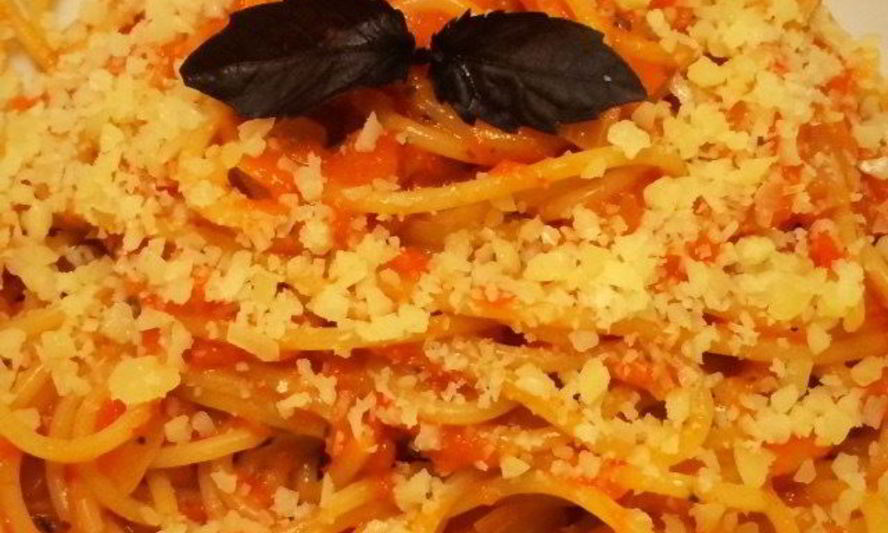 Рецепт спагетти с соусом из печеных перцев