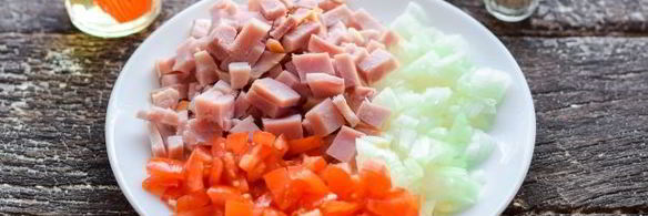 спагетти с ветчиной и сыром