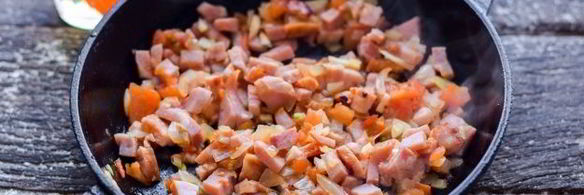 спагетти с ветчиной и сыром