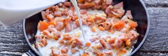 спагетти с ветчиной и сыром