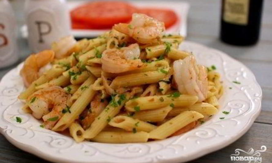 Рецепт томатной пасты с креветками