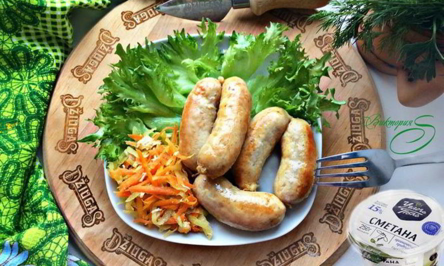 Рецепт домашних куриных колбасок