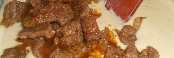 говядина с грибами в сливочном соусе