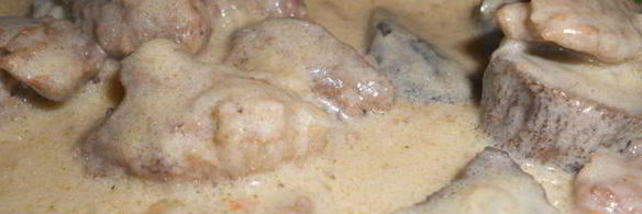 говядина с грибами в сливочном соусе