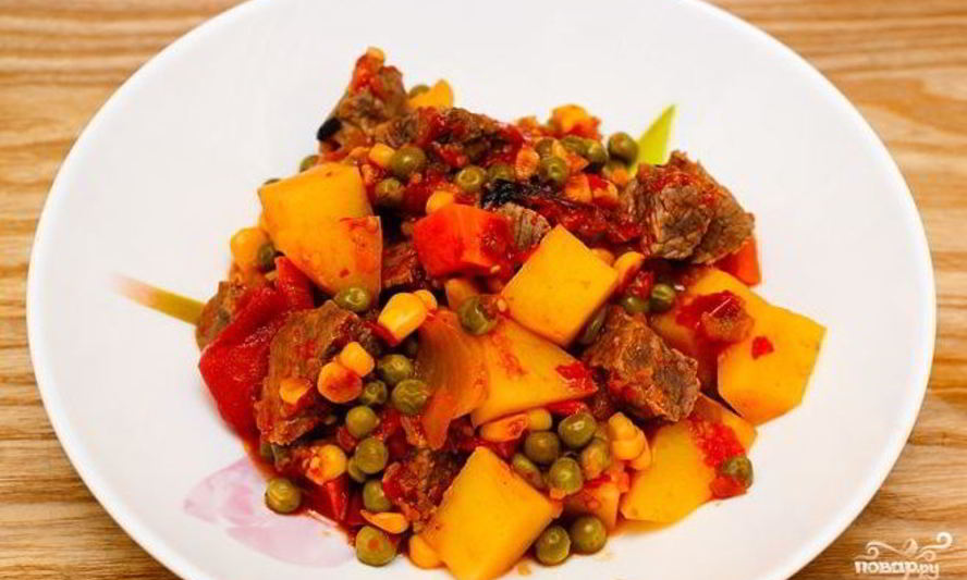 Рецепт говядины с овощами в мультиварке