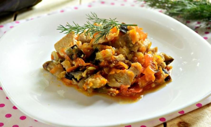Рецепт индейки с баклажанами