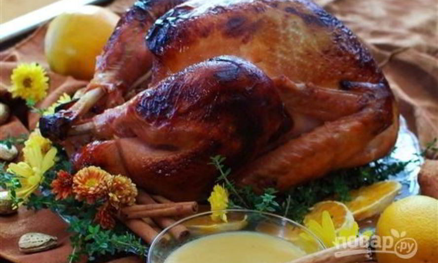 Рецепт индейки, запеченной с апельсинами