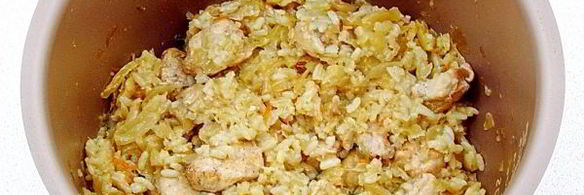 куриное филе с квашеной капустой и рисом