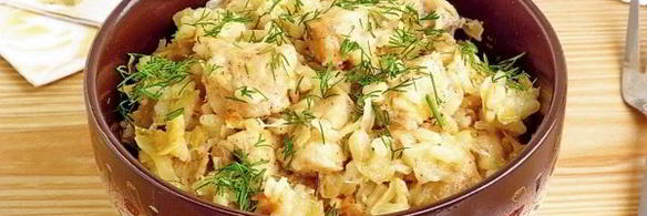 куриное филе с квашеной капустой и рисом