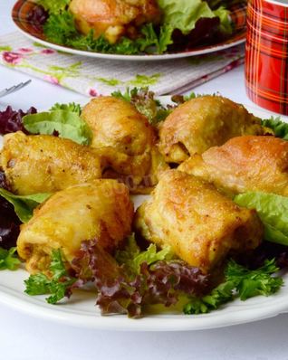 Куриные бедрышки с майонезом в духовке