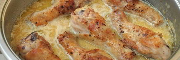 куриные голени тушеные в сметанно-горчичном соусе