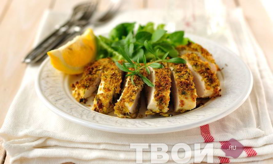 Рецепт куриных грудок в лимонно-чесночной панировке