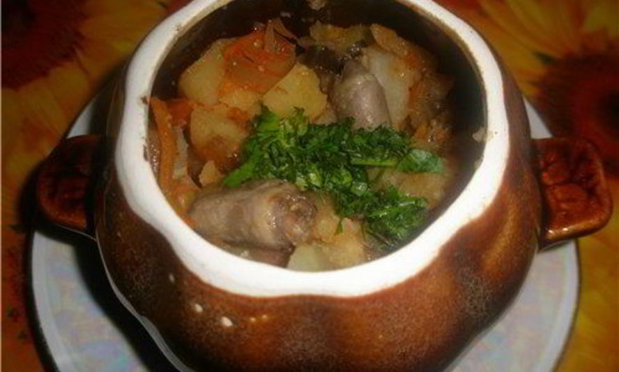 Рецепт куриных сердечек, запеченных в горшочках