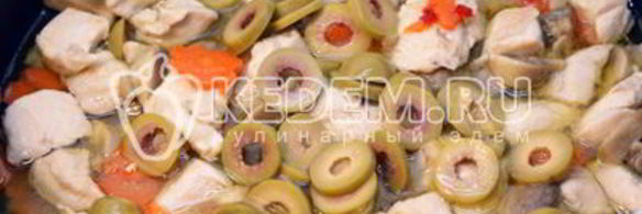 курица с грибами и макаронами