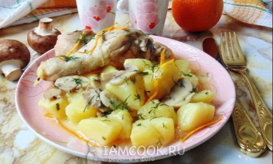 Рецепт курицы с картофелем в апельсиновом соусе