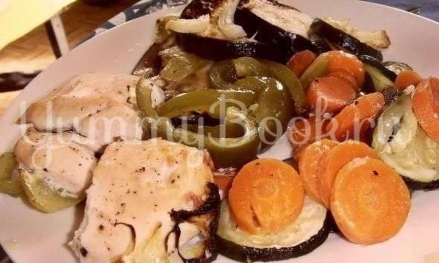 Рецепт курицы с лимоном и овощами
